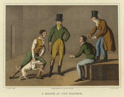 Een Wedstrijd bij de Das door Henry Thomas Alken